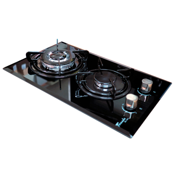 Plită încorporabilă pe gaz Tornado TR322CS ECO Black Sticlă călită, Gratare: Fontă photo 2