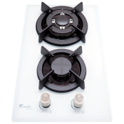 Plită încorporabilă pe gaz Tornado TR322CS ECO White Sticlă călită, Gratare: Fontă