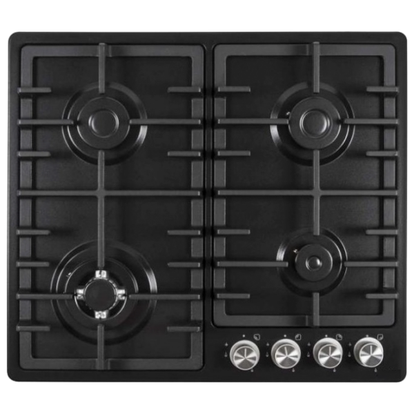 Plită încorporabilă pe gaz Backer BCE-EN 4500 W Black Metal, Gratare: Fontă photo 1
