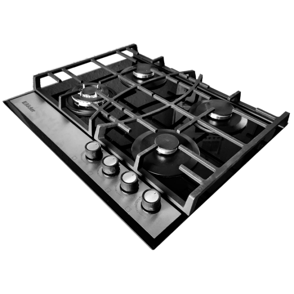 Газовая варочная панель Backer HC-435W A Черный Закаленное стекло, Решетка: Чугунная photo 2