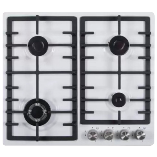 Plită încorporabilă pe gaz Backer BCE-EN 4500 W White Metal, Gratare: Fontă photo 1
