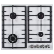 Plită încorporabilă pe gaz Backer BCE-EN 4500 W White Metal, Gratare: Fontă