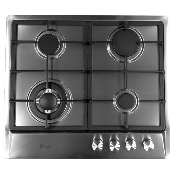 Plită încorporabilă pe gaz Tornado HM-46018 Eco Inox Inox, Gratare: Fontă photo 1