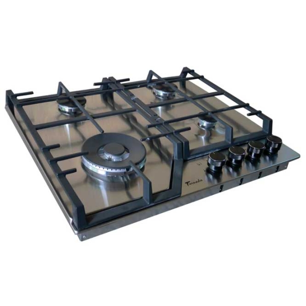 Plită încorporabilă pe gaz Tornado TRCB-1460 Inox Inox, Gratare: Fontă photo 2