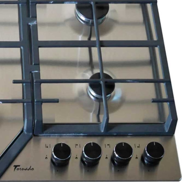 Plită încorporabilă pe gaz Tornado TRCB-1460 Inox Inox, Gratare: Fontă photo 5