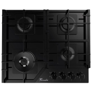 Plită încorporabilă pe gaz Tornado TRCB-1460 Black Inox, Gratare: Fontă