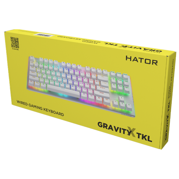 Tastatură Hator Gravity X TKL White Gaming, Cu fir photo 5