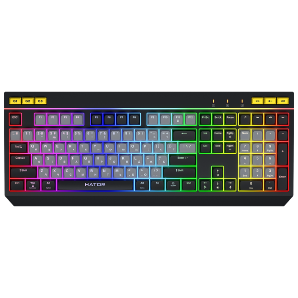 Tastatură Hator Icefall Black Gaming, Cu fir photo 1