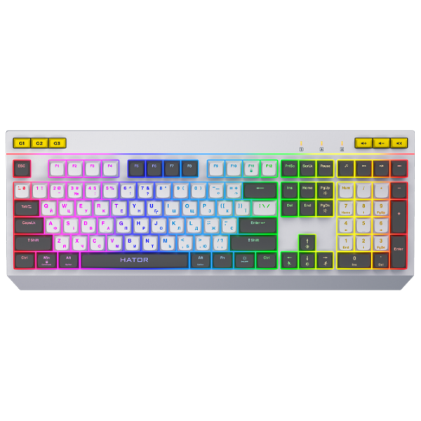 Tastatură Hator Icefall White Gaming, Cu fir photo 1
