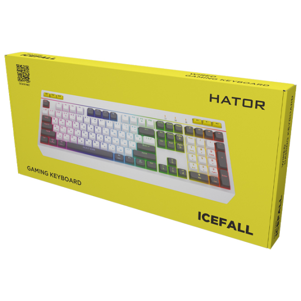 Tastatură Hator Icefall White Gaming, Cu fir photo 5