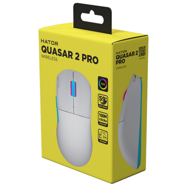 Mouse Hator Quasar 2 PRO White Fără fir / 26000 dpi photo 5