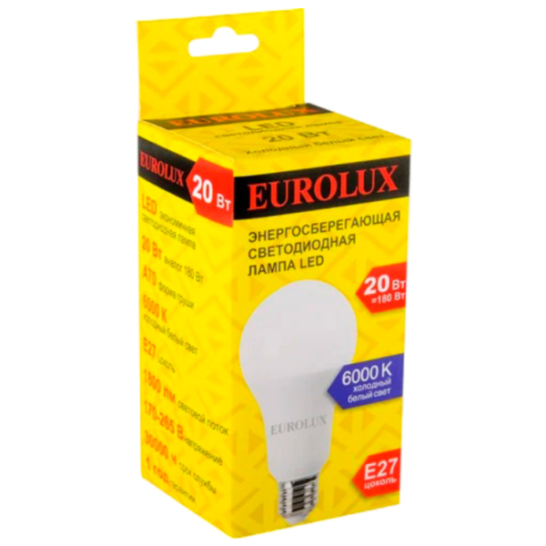 Лампочка светодиодная Eurolux R76277 LL-E-A70-20W-230-6K-E27 E27 | 20 Вт | White photo 4