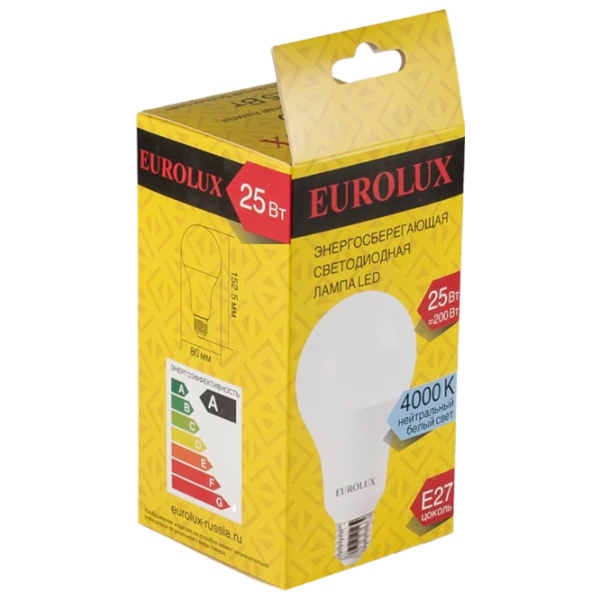 Лампочка светодиодная Eurolux R76276 LL-E-A80-25W-230-4K-E27 E27 | 25 Вт | White photo 4