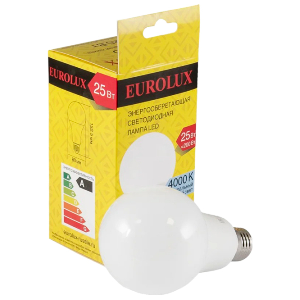 Лампочка светодиодная Eurolux R76276 LL-E-A80-25W-230-4K-E27 E27 | 25 Вт | White photo 5