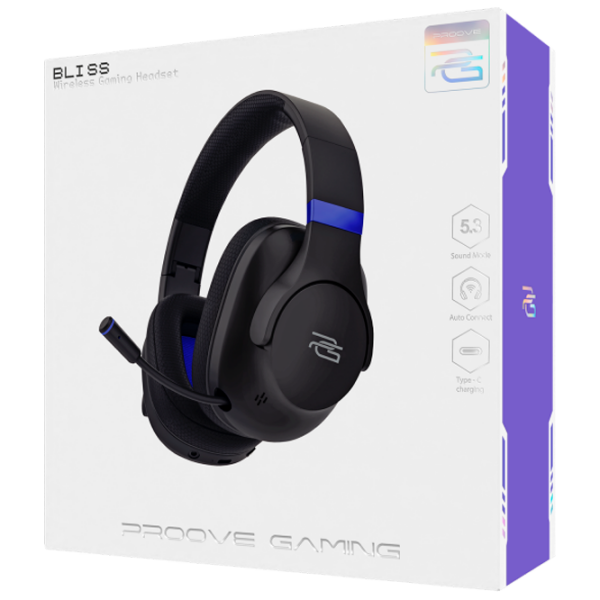 Наушники Proove Bliss Черный Беспроводные + Проводные / Игровой / Полноразмерные photo 2