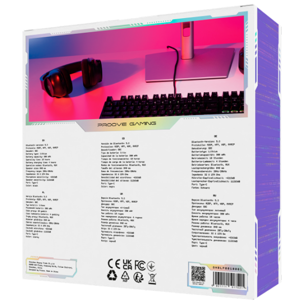 Наушники Proove Bliss Черный Беспроводные + Проводные / Игровой / Полноразмерные photo 3