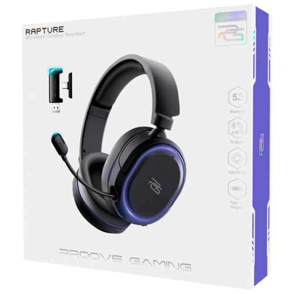 Căști Proove Rapture Black Fără fir + Cu fir / Gaming / Over the ear photo 2