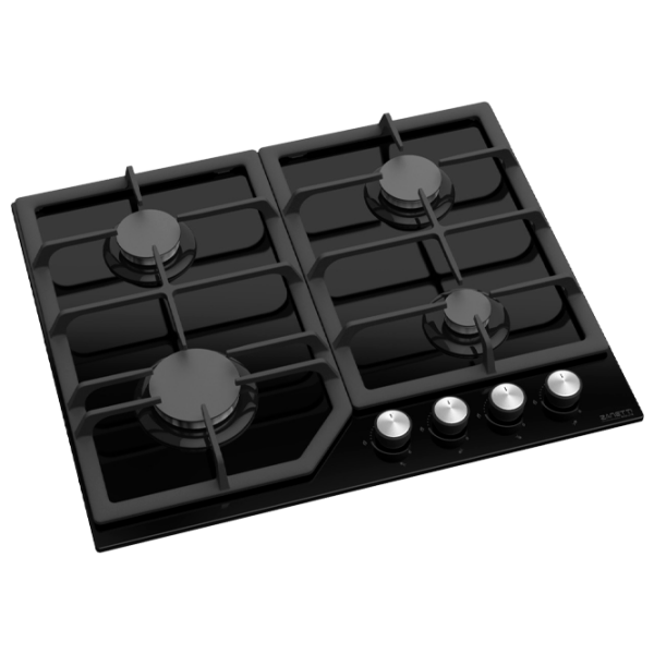 Plită încorporabilă pe gaz Zanetti ECO 1150 Black Sticlă călită, Gratare: Fontă photo 1