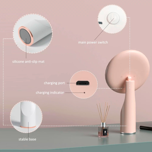 Oglindă de machiaj LED Mirror X320 Crom Pink  photo 5