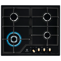 Plită încorporabilă pe gaz Electrolux KGS6436RK Black Oțel emailat, Gratare: Fontă