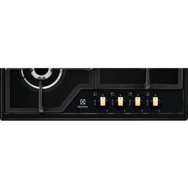 Plită încorporabilă pe gaz Electrolux KGS6436RK Black Oțel emailat, Gratare: Fontă photo 4