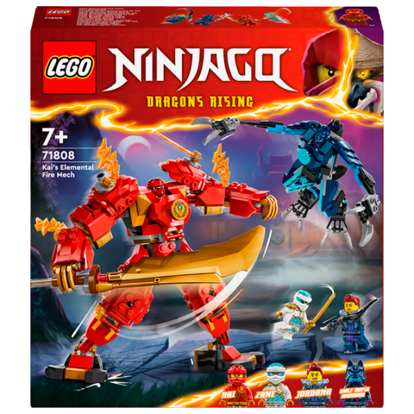 Constructor LEGO Kai's Elemental Fire Mech Multicolor Numărul de piese 322, 7+ photo 1
