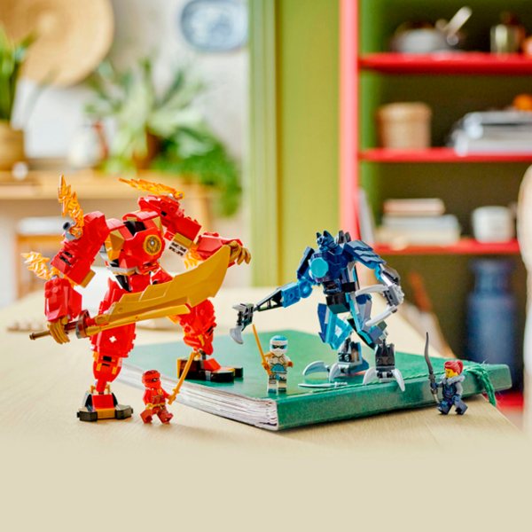 Constructor LEGO Kai's Elemental Fire Mech Multicolor Numărul de piese 322, 7+ photo 4