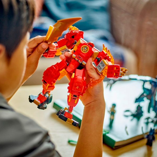 Constructor LEGO Kai's Elemental Fire Mech Multicolor Numărul de piese 322, 7+ photo 7