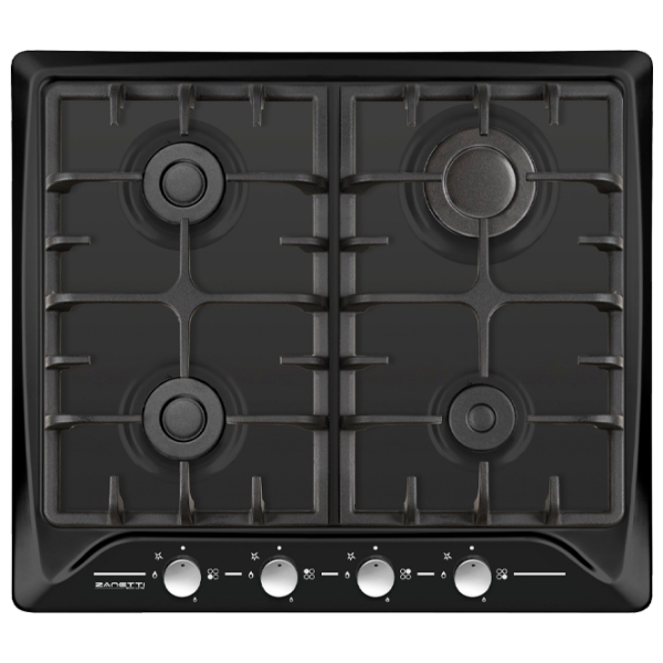 Plită încorporabilă pe gaz Zanetti ECO 1120 Black Oțel emailat, Gratare: Emailate photo 1