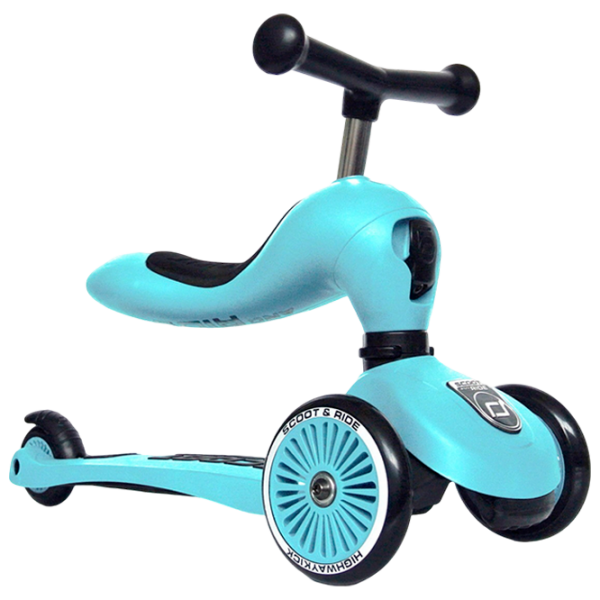 Детский трёхколёсный самокат Scoot and Ride Highway Kick 1 (96352) Синий 1 год, 50 кг, Полиуретановые photo 1