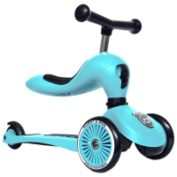 Детский трёхколёсный самокат Scoot and Ride Highway Kick 1 (96352) Синий 1 год, 50 кг, Полиуретановые