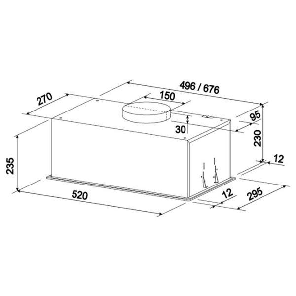 Вытяжка Tornado Modul Sensor 1200 Белый 52 см, Рециркуляция, 1200 м³/ч photo 2