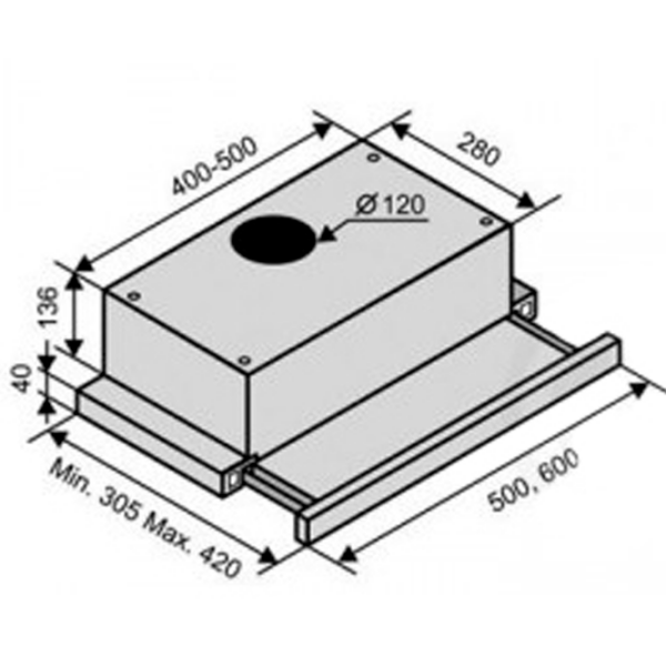 Hotă Zanetti Slider 620 Ivory 60 cm, Recirculare, 700 m³/h photo 2