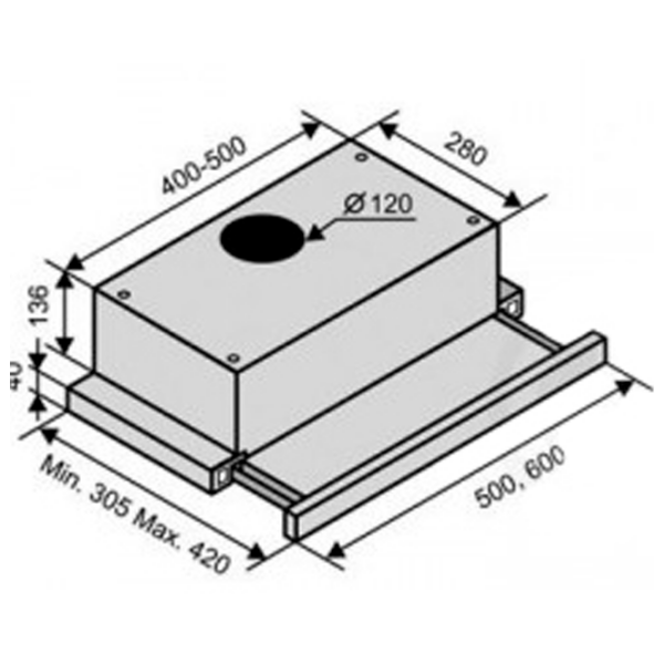 Hotă Zanetti Slider 620 White 60 cm, Recirculare, 700 m³/h photo 2