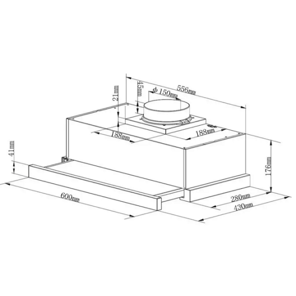 Hotă Candy CBT6130/3X Inox 60 cm, Recirculare, 329 m³/h photo 6