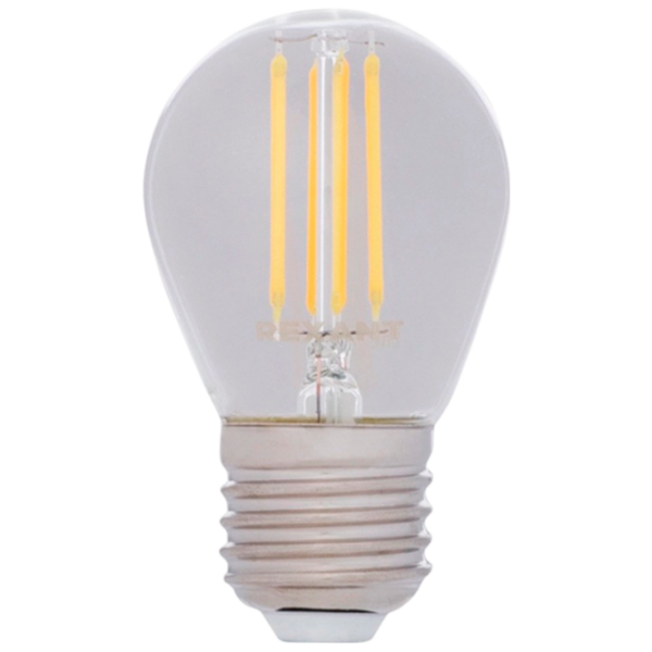 Лампочка светодиодная филаментная Rexant GL45 604-132 E27 | 9.5 Вт | White photo 1