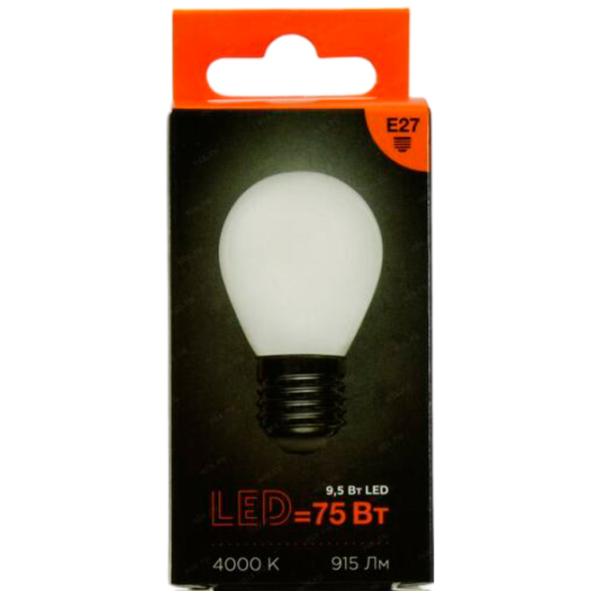 Лампочка светодиодная филаментная Rexant GL45 604-136 E27 | 9.5 Вт | White photo 2
