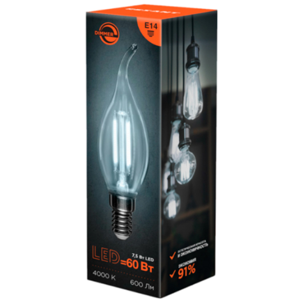 Bec LED cu filament Rexant CN37 604-106 E14 | 7.5 W | White photo 2