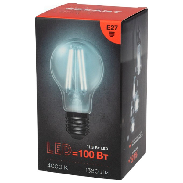 Bec LED cu filament Rexant A60 604-077 E27 | 11.5 W | White photo 3