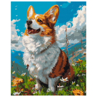 Картина по номерам BrushMe Солнечный корги BS53943FC 50 x 40 см, Ткань