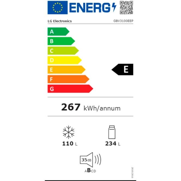 Frigider LG GBV3100EEP Black 234l / No Frost, 110l / No Frost, E photo 10