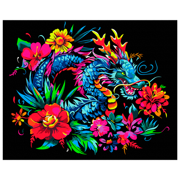Картина по номерам BrushMe Расцветающий дракон BSB0027FC 50 x 40 см, Ткань photo 1