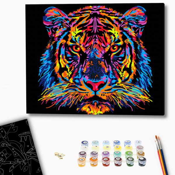 Pictură pe numere BrushMe Tigru multicolor BSB0024FC 50 x 40 cm, Pânză photo 2