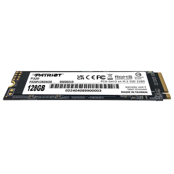 SSD Patriot P320 M.2 NVMe 128 ГБ Скорость чтения: 1600 MБ/с,
Скорость записи: 1600 МБ/с photo 2