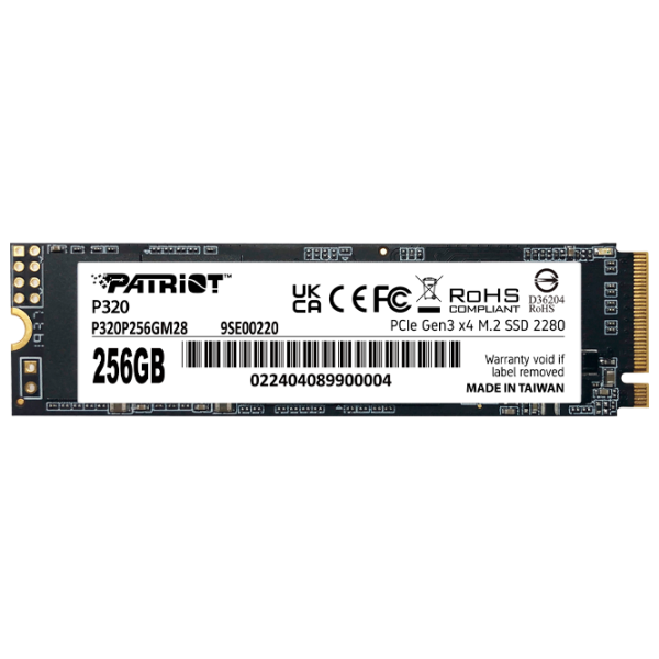SSD Patriot P320 M.2 NVMe 256 ГБ Скорость чтения: 2200 МБ/с,Скорость записи: 1200 MБ/с photo 1