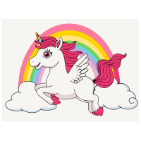 Pictură pe numere BrushMe Unicorn în culori de curcubeu KBS7125FC 40 x 30 cm, Pânză