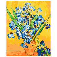Pictură pe numere BrushMe Iriși într-o vază. Vincent Van Gogh BS52876FC 50 x 40 cm, Pânză