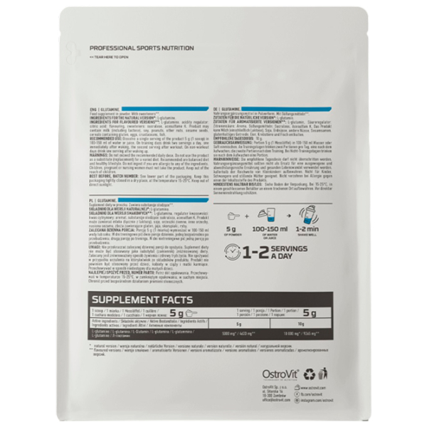 Aminoacizi Osrovit Glutamine (5902232610246) 500 g  photo 3