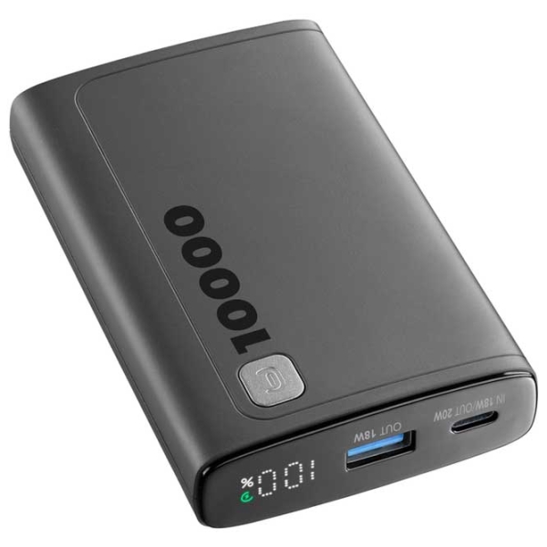 Power Bank 10000 mAh Cellularline PBDISPL01PD10000K (20 W) Black  photo 2