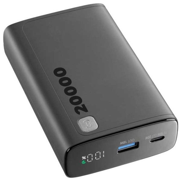 Power Bank 20000 mAh Cellularline PBDISPL01PD20000K (20 W) Black  photo 2